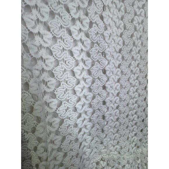 Cold Shoulder White Lace Midi Dress Rabbit Rabbit Rabbit Size 16 Polyester Elega - Picture 6 of 8